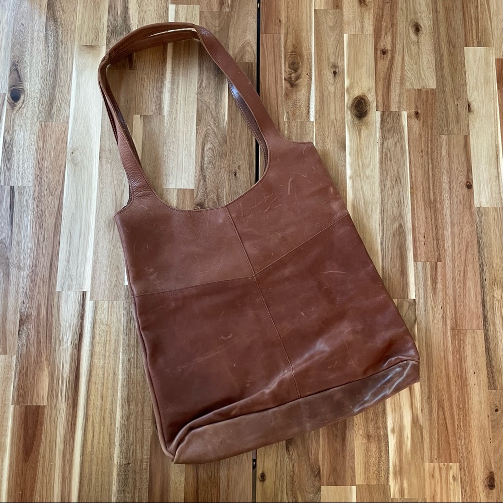 Raven + Lily Chestnut Brown Leather Shoulder Tote - Picture 4 of 10